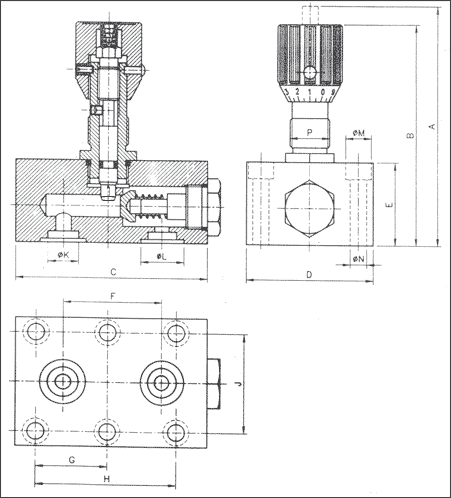 Technical Drawing of Flow Control Valves
